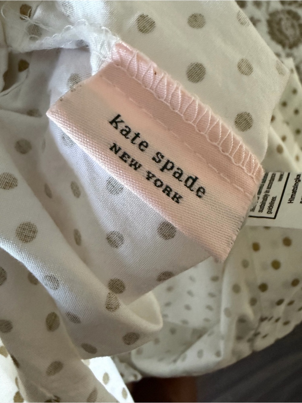 kate spade Cream and Gold Polka Dot Pillowcase